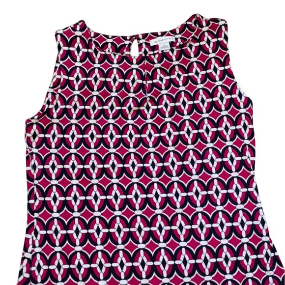 Liz Claiborne Womens Sleeveless Knee Length Dress-Pink/Blue-L-GUC - Picture 3 of 6